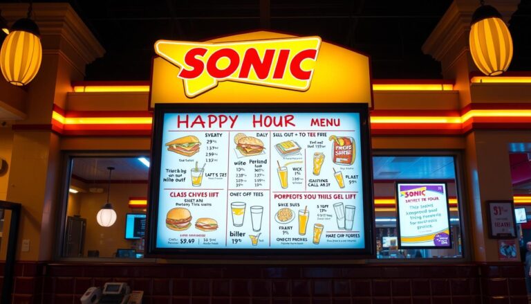 Sonic Happy Hour Menu