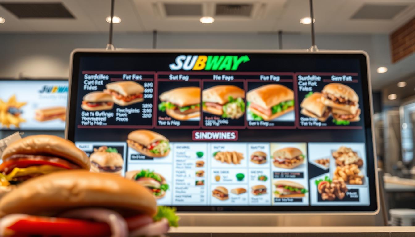 subway sandwich menu